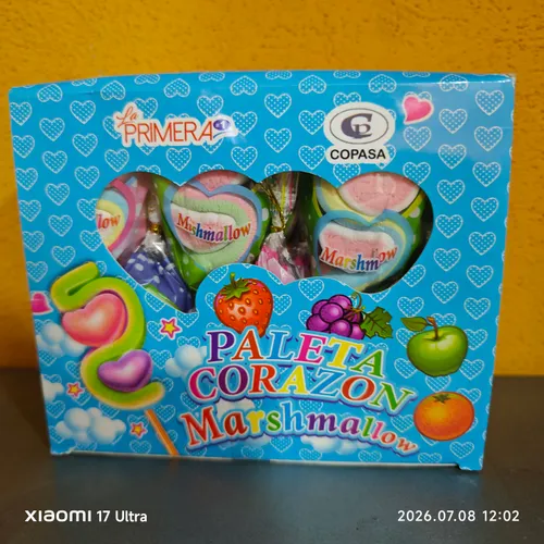 PALETA corazón marshmallow 